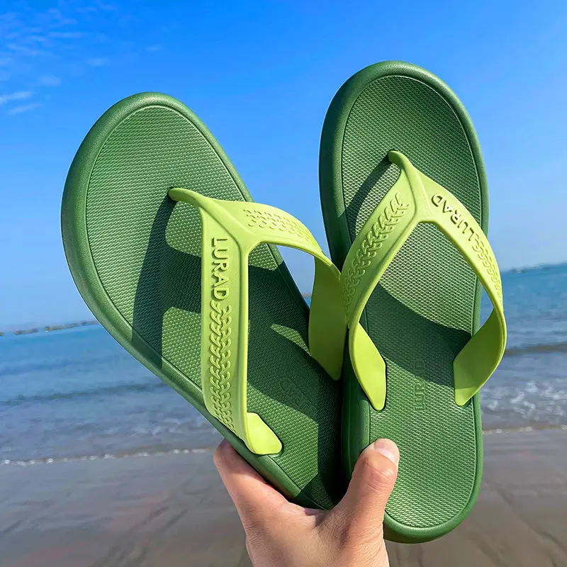 Lurad Comfort Anti-Slip Green Flip Flops for Men