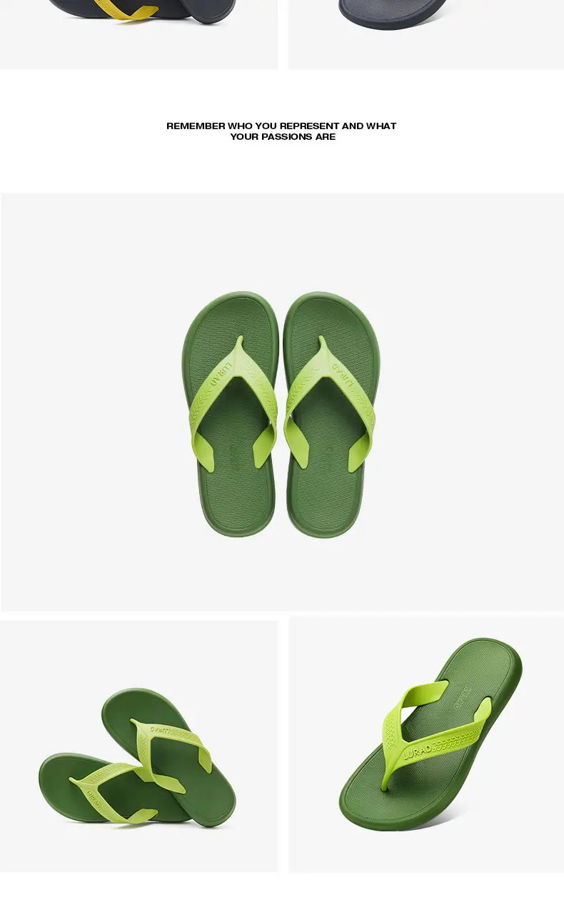 Lurad Comfort Anti-Slip Green Flip Flops for Men — feature 12