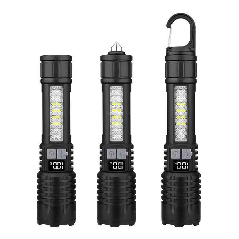 Rechargeable LED Flashlight with Cob Warning Probe - Image 8