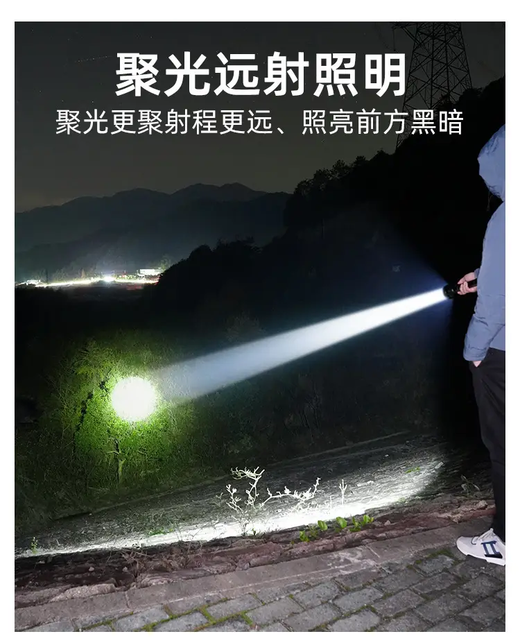 Rechargeable LED Flashlight with Cob Warning Probe — feature 18