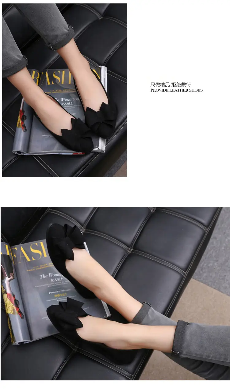 Women Pointed Toe Bow Flats 2025 Spring Fall — feature 9