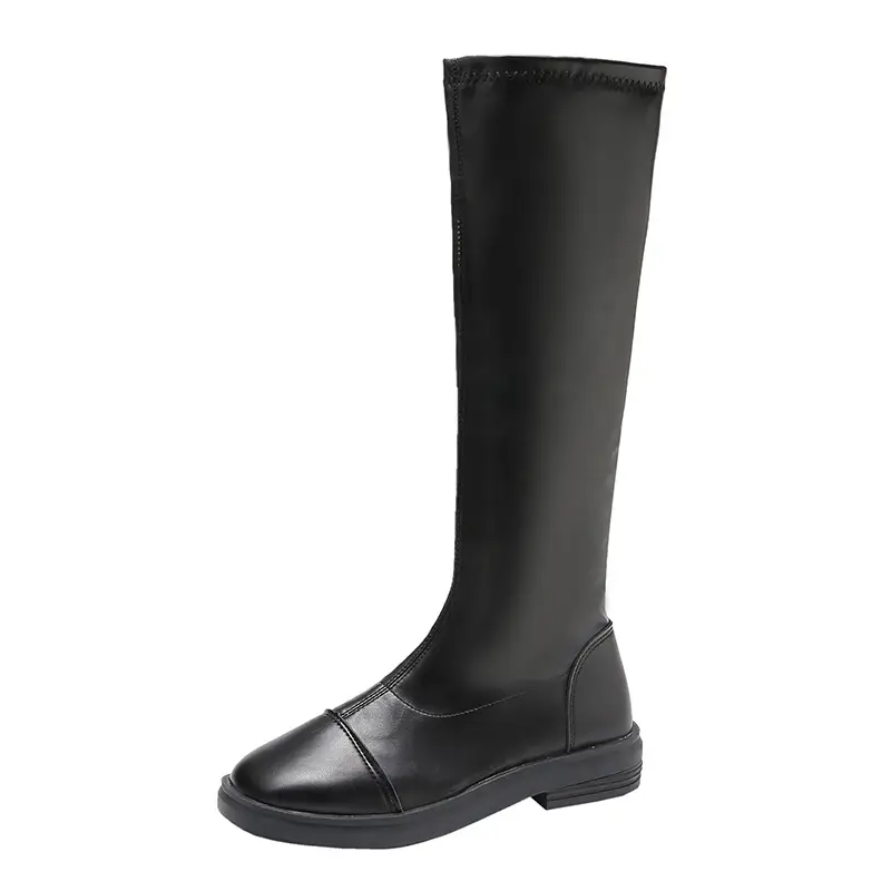 Women Fleece-Lined Over-the-Knee Boots Black High Heel Winter - Image 7