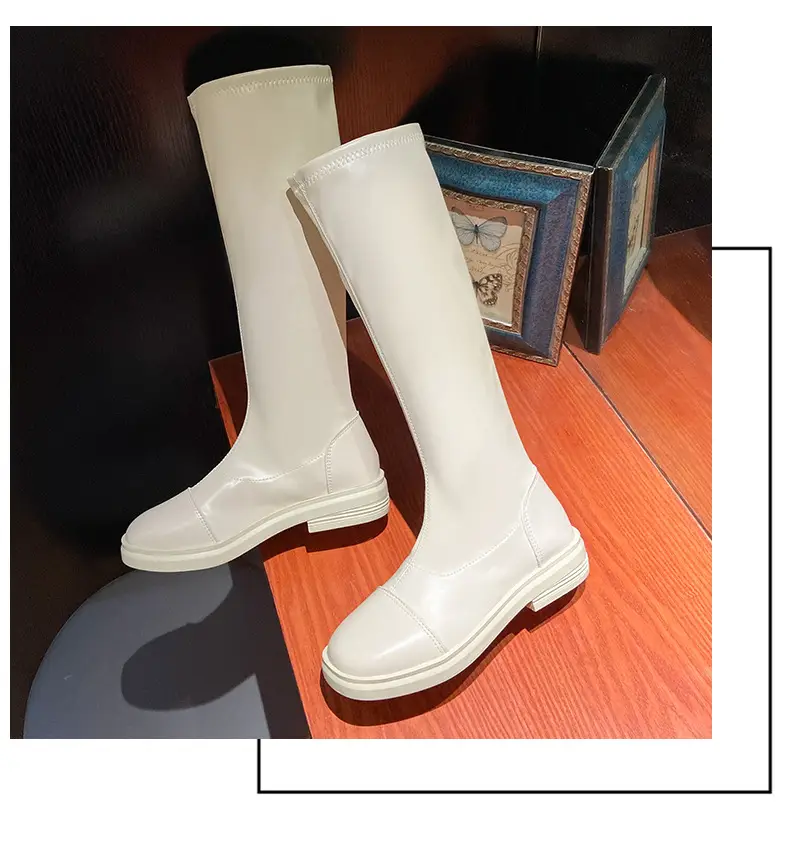 Women Fleece-Lined Over-the-Knee Boots Black High Heel Winter — feature 19