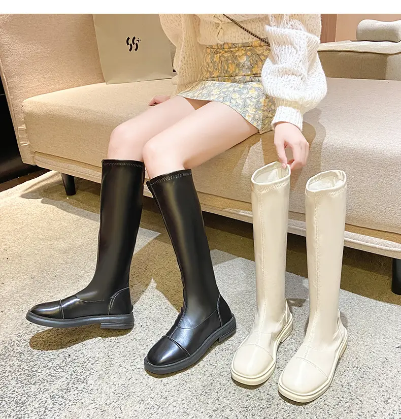 Women Fleece-Lined Over-the-Knee Boots Black High Heel Winter — feature 7