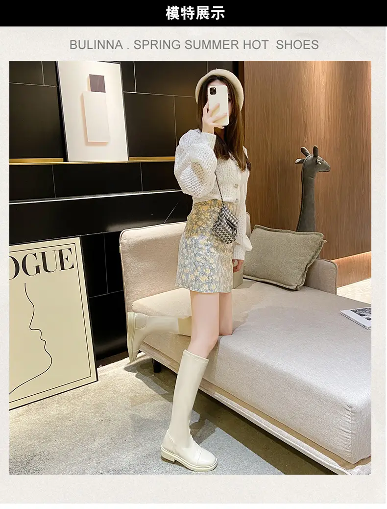 Women Fleece-Lined Over-the-Knee Boots Black High Heel Winter — feature 8