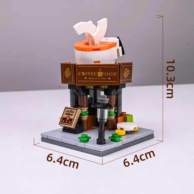 Assembled Puzzle Kindergarten Children's Gift Boys' and Girls' Building Blocks Compatible with Lego 6-12 Years Old Street View Building Blocks Toys