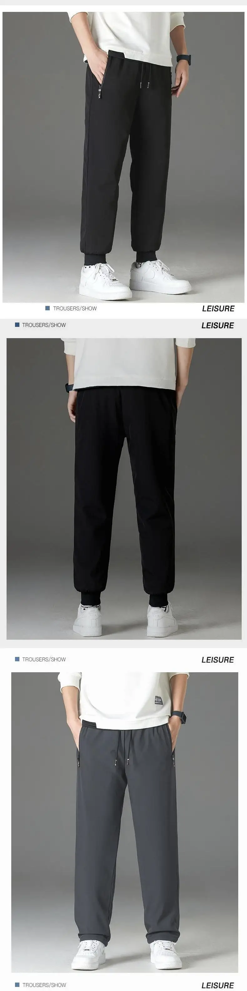 Winter Windproof Fleece Knee Pants Black Beige — feature 15