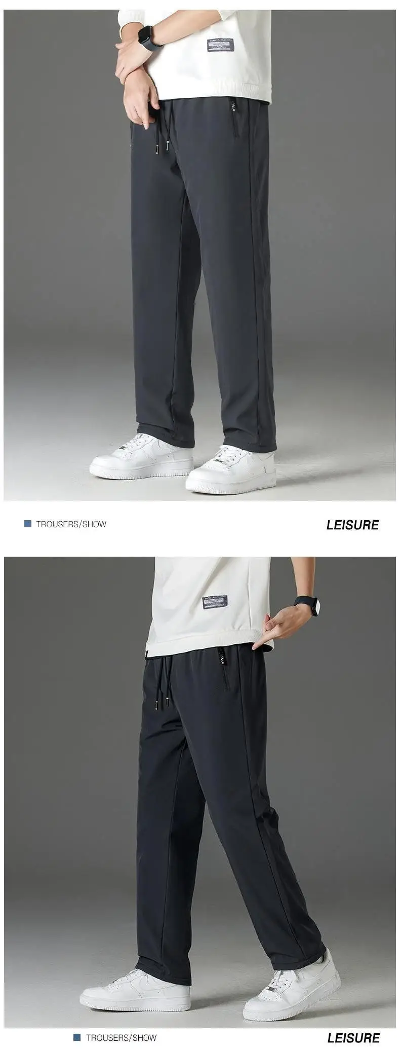 Winter Windproof Fleece Knee Pants Black Beige — feature 16
