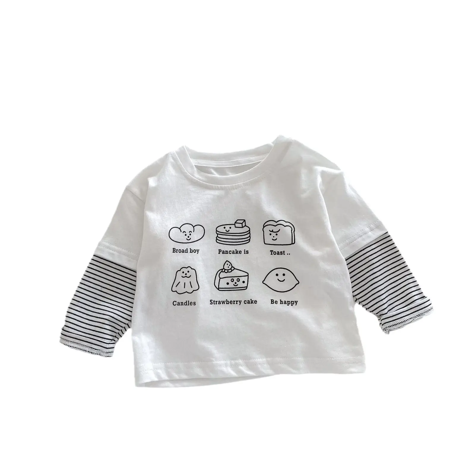 Children's White Cartoon T-Shirt 0-5Yr Boys Autumn - Image 5