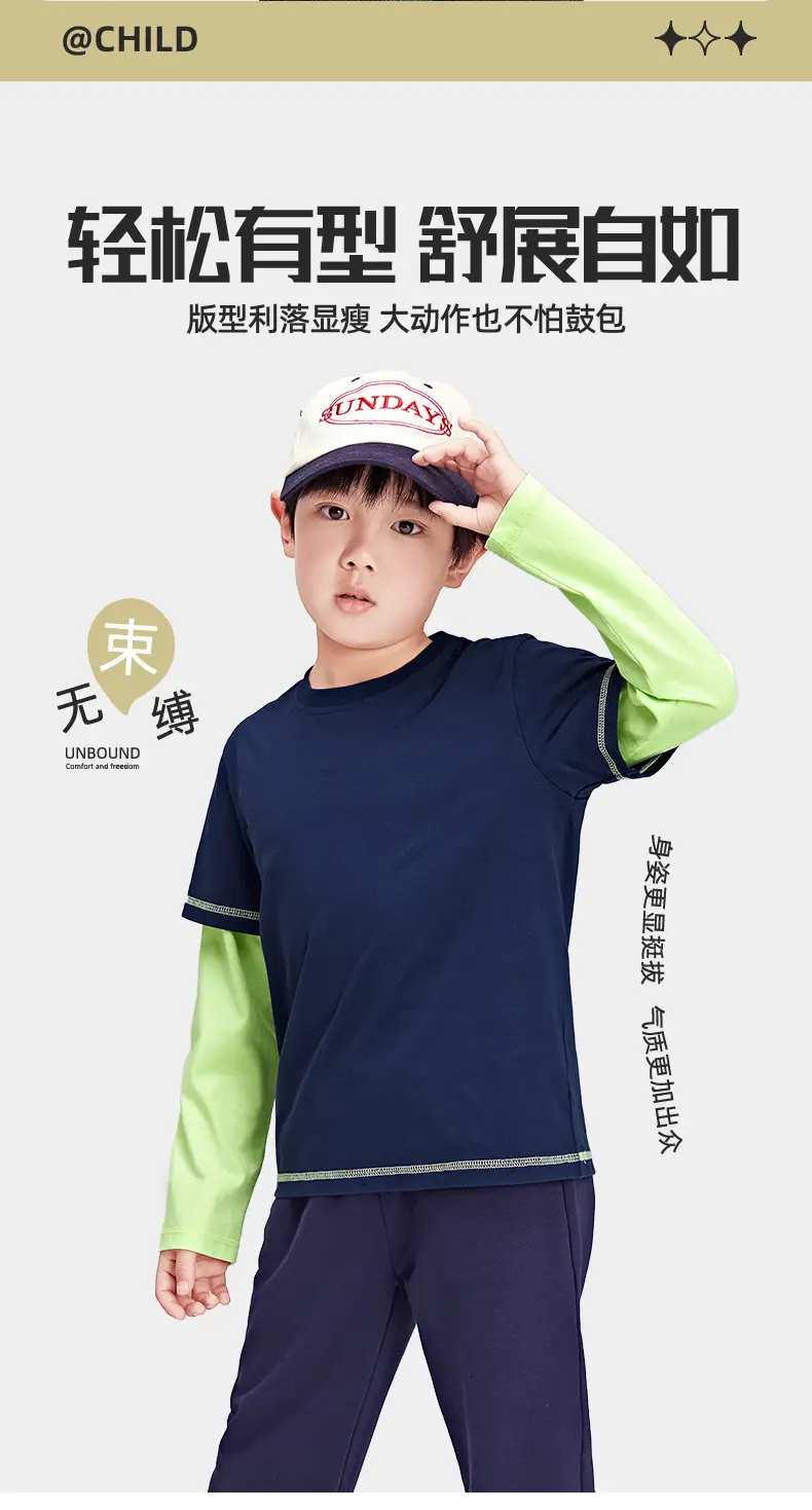 Boys' Blue Monster T-Shirt Long Sleeve Cartoon Kids — feature 2