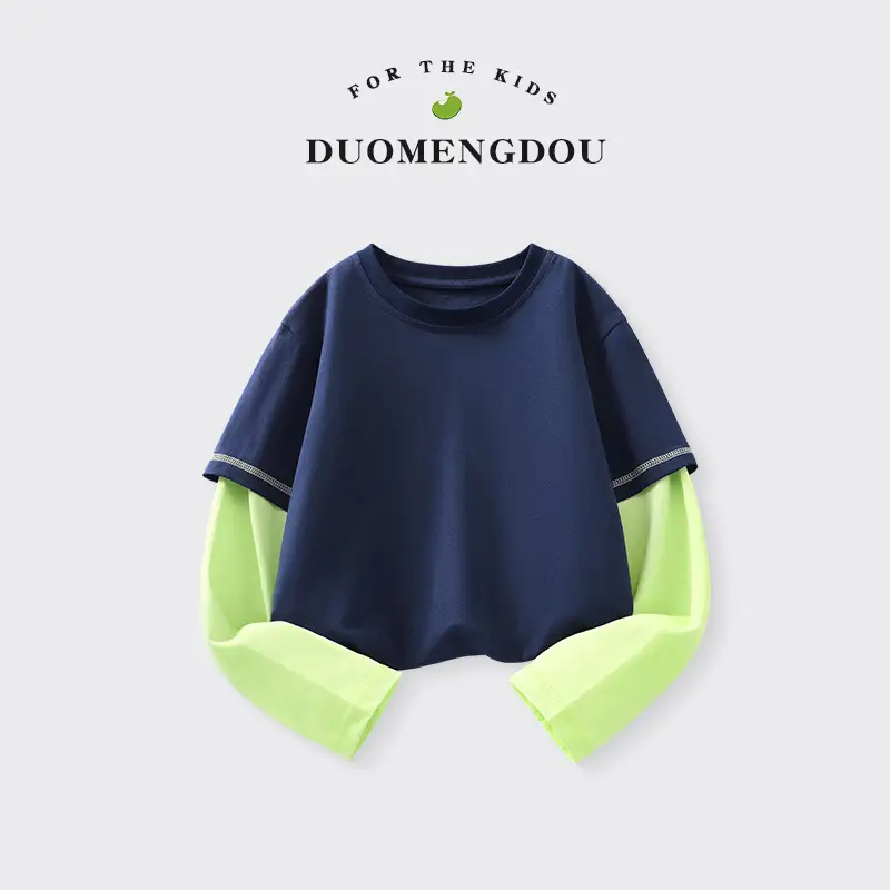 Boys' Blue Monster T-Shirt Long Sleeve Cartoon Kids