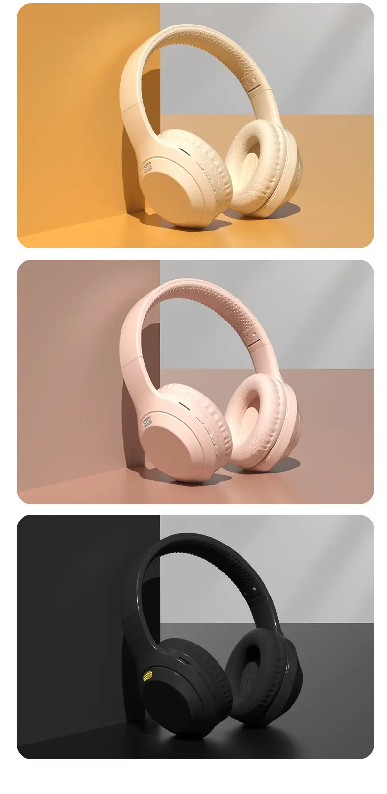 White Wireless Bluetooth Headphones with Long Battery Life β feature 19