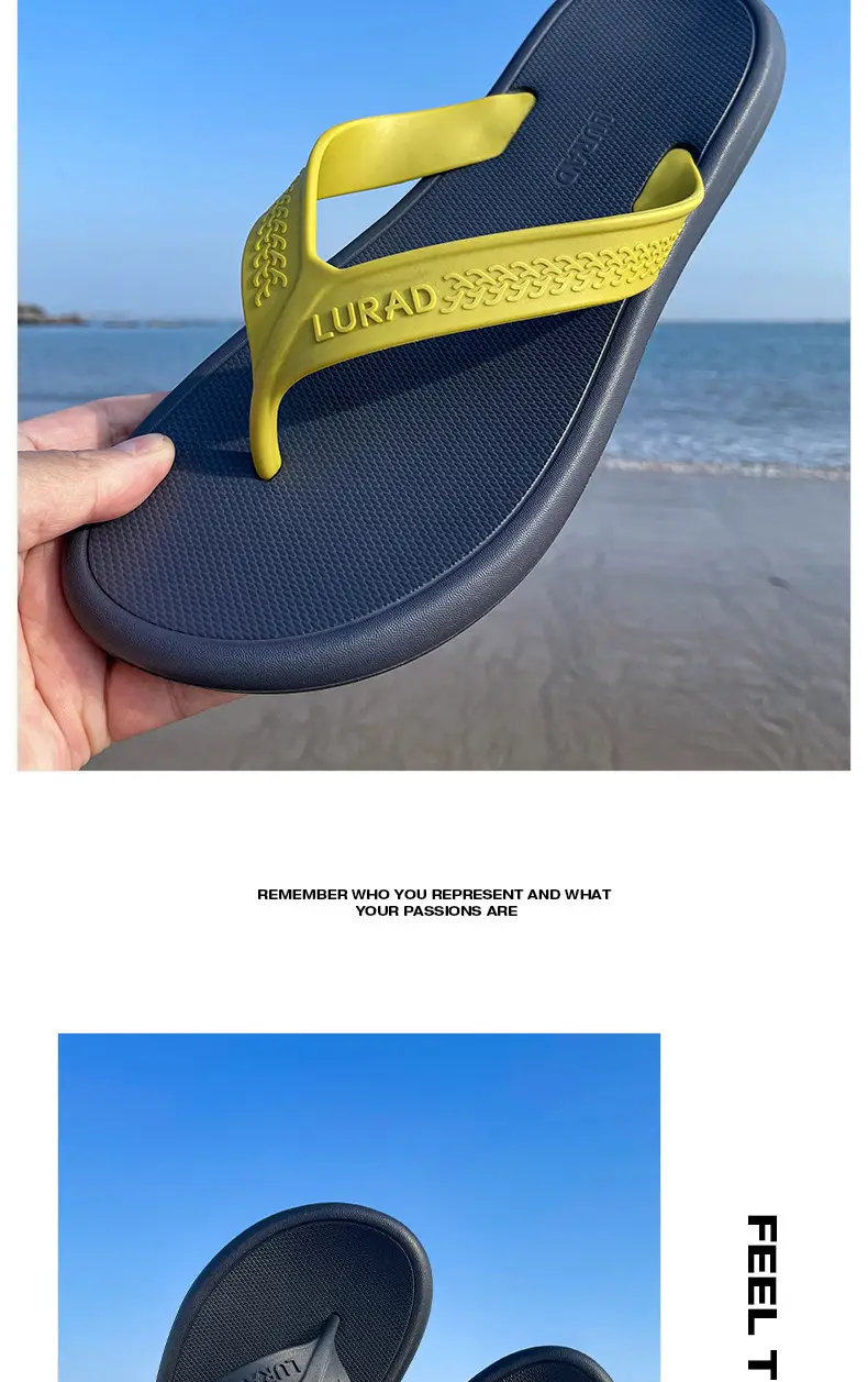 Thick bottom shit feeling beach clip feet non-slip wear-resistant sandals and slippers 2024 new summer flip-flops men's high-end feeling — feature 6