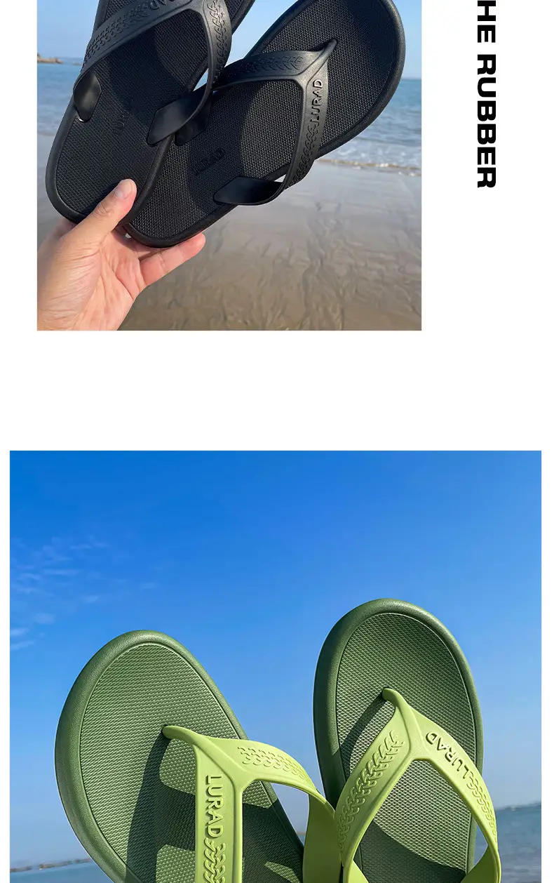 Thick bottom shit feeling beach clip feet non-slip wear-resistant sandals and slippers 2024 new summer flip-flops men's high-end feeling — feature 7
