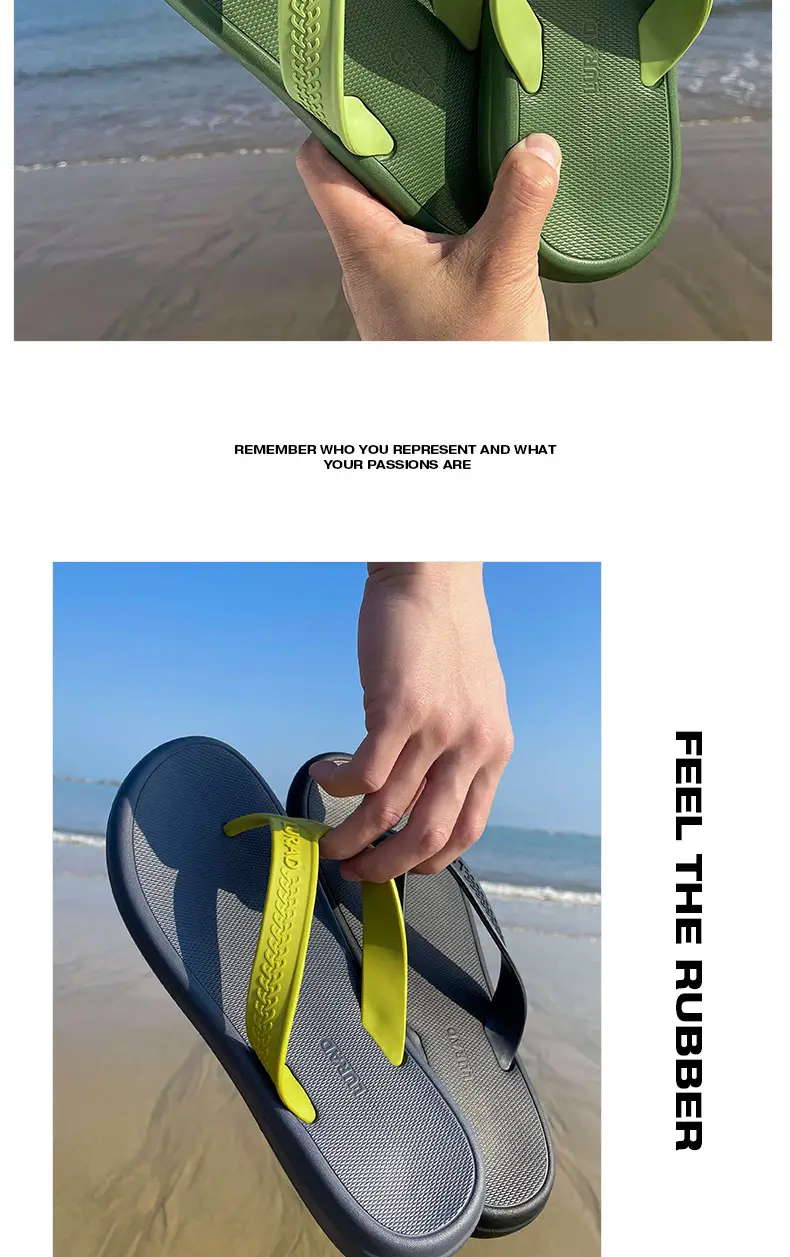 Thick bottom shit feeling beach clip feet non-slip wear-resistant sandals and slippers 2024 new summer flip-flops men's high-end feeling — feature 8