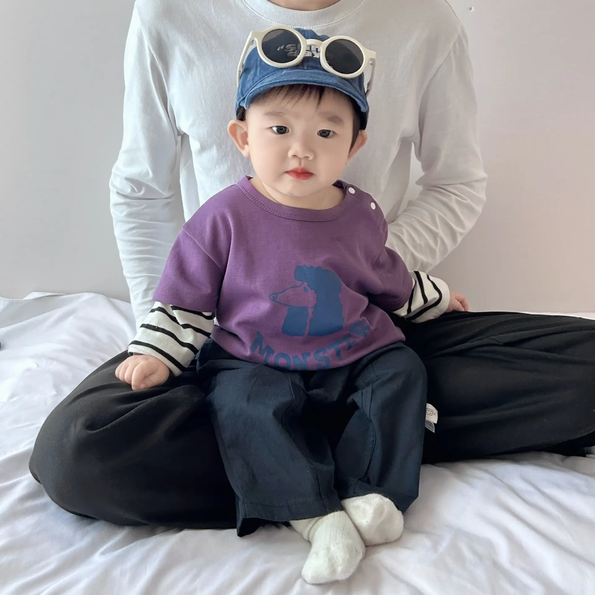 Boys Navy Monster Spliced Long Sleeve T-Shirt 2025 - Image 4