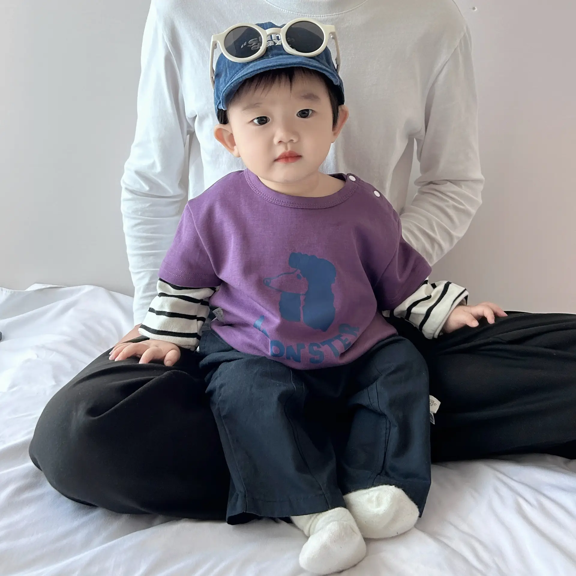 Boys Navy Monster Spliced Long Sleeve T-Shirt 2025 - Image 5
