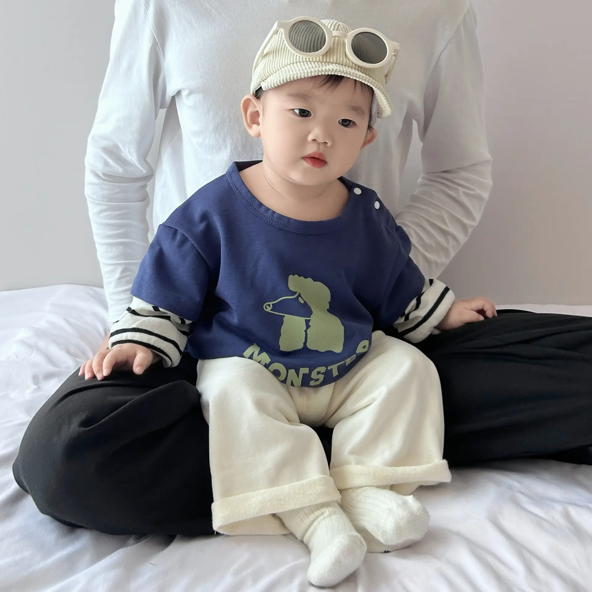 Boys Navy Monster Spliced Long Sleeve T-Shirt 2025 - Image 6
