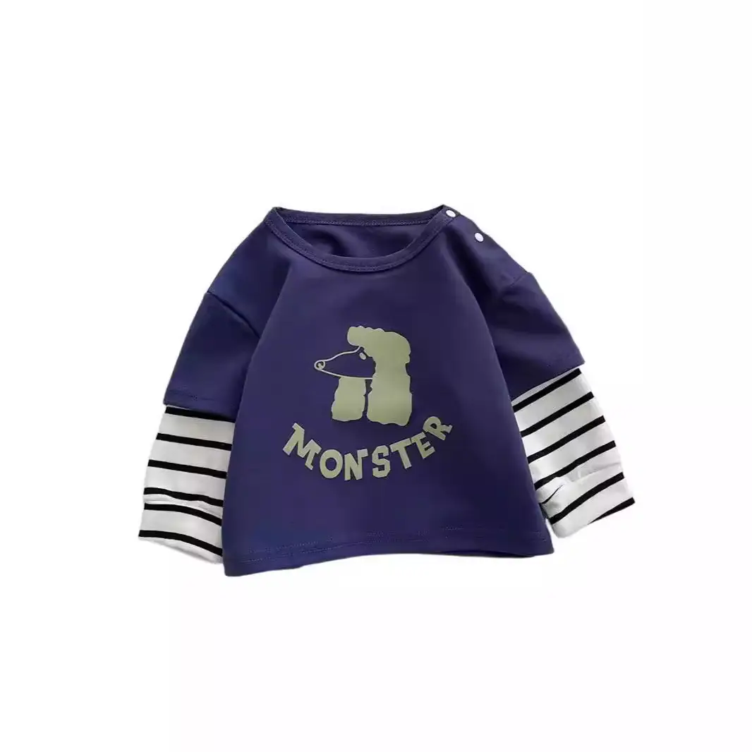Boys Navy Monster Spliced Long Sleeve T-Shirt 2025 - Image 7