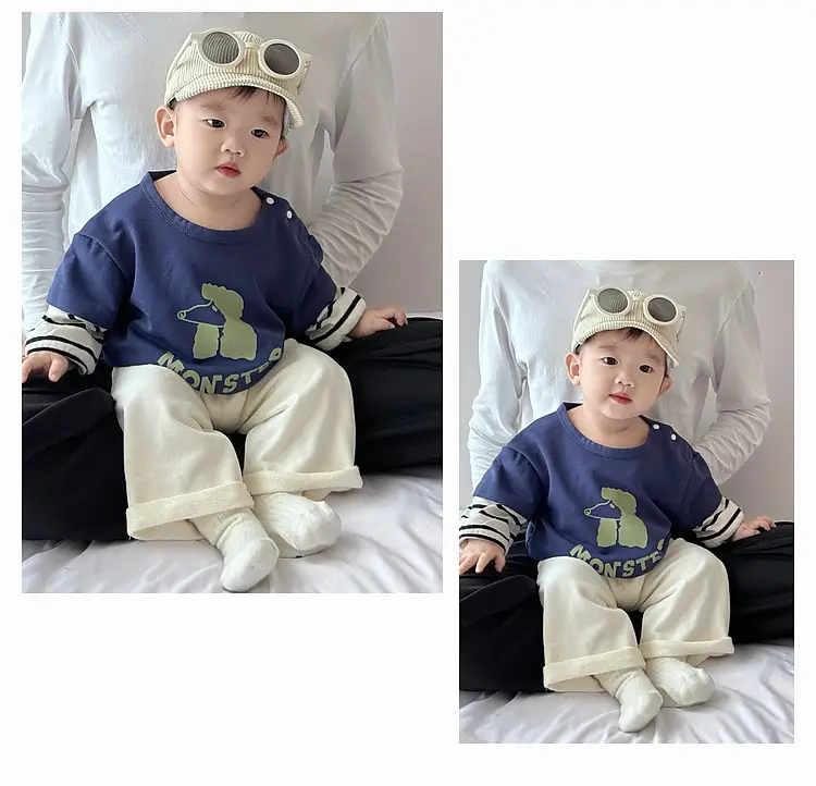 Boys Navy Monster Spliced Long Sleeve T-Shirt 2025 — feature 16