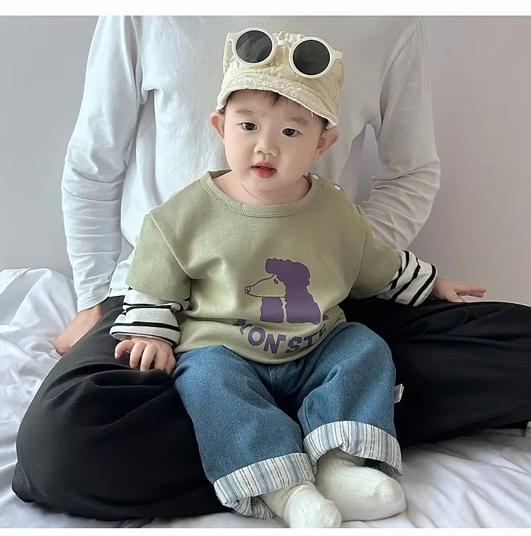 Boys Navy Monster Spliced Long Sleeve T-Shirt 2025 — feature 23