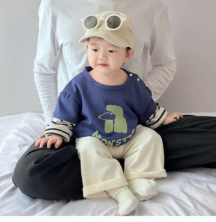 Boys Navy Monster Spliced Long Sleeve T-Shirt 2025 — feature 3