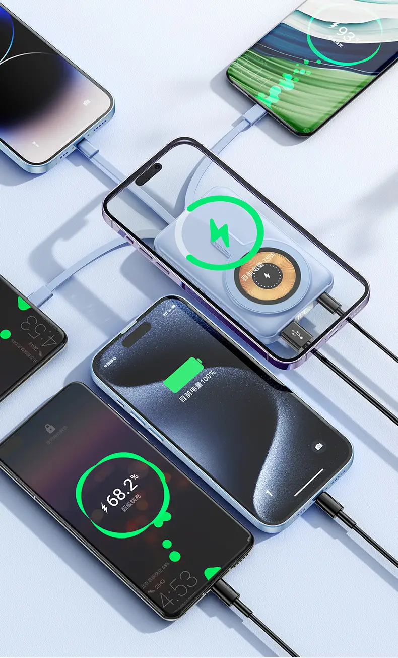 Magsafe15W Magnetic Wireless Charging Treasure 10000 mA Self-belt Portable Large Capacity Mobile Power Supply — feature 12