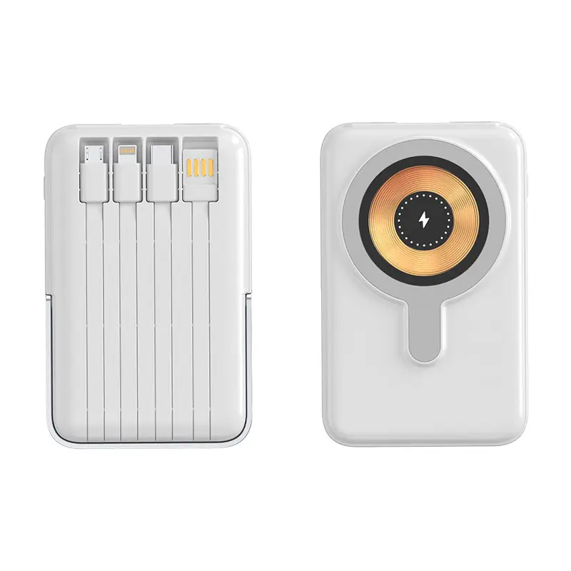 Magsafe15W Magnetic Wireless Charging Treasure 10000 mA Self-belt Portable Large Capacity Mobile Power Supply