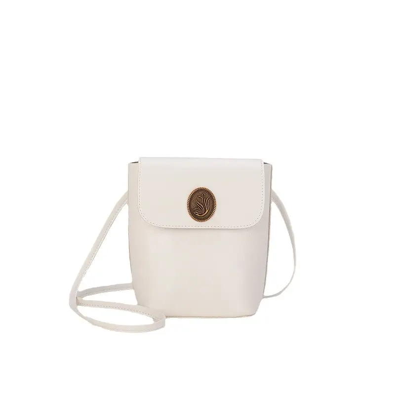 White Mini Mobile Phone Bag Women's Fashion Retro Simple Shoulder Bag