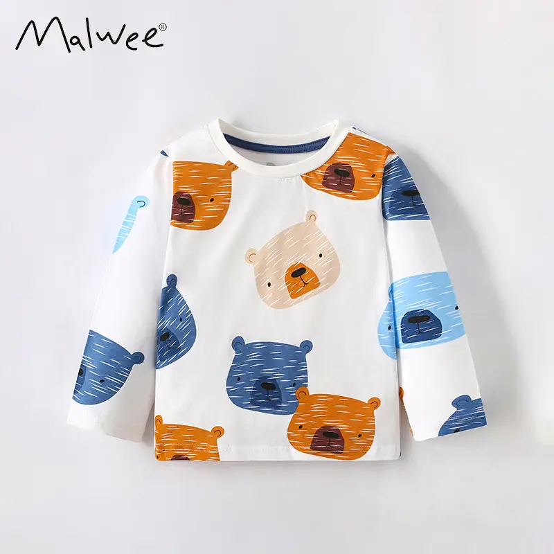 Malwee Boys Long Sleeve T-Shirt Elephant Print White - Image 12