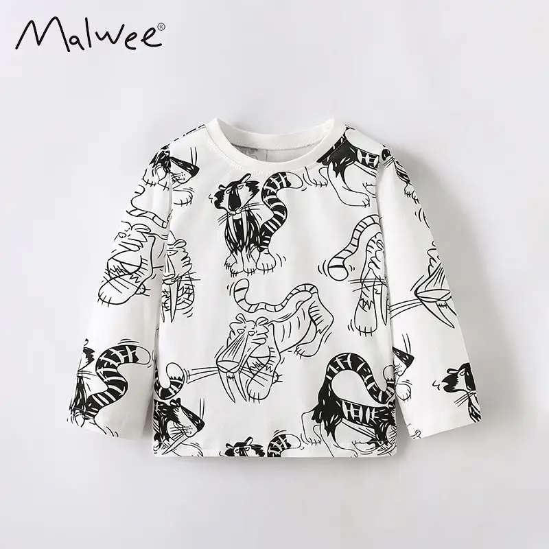 Malwee Boys Long Sleeve T-Shirt Elephant Print White - Image 14