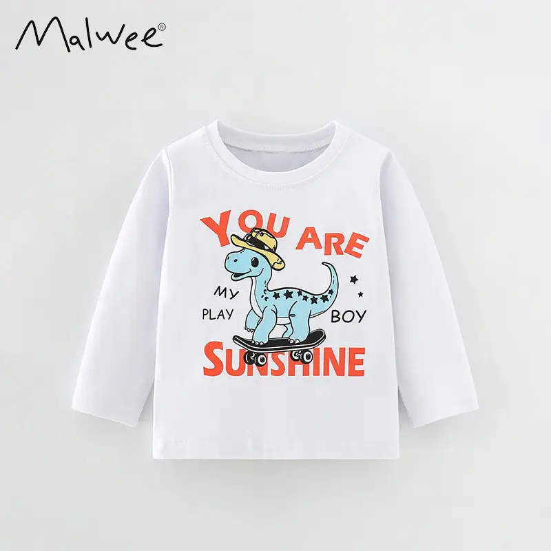 Malwee Boys Long Sleeve T-Shirt Elephant Print White - Image 15