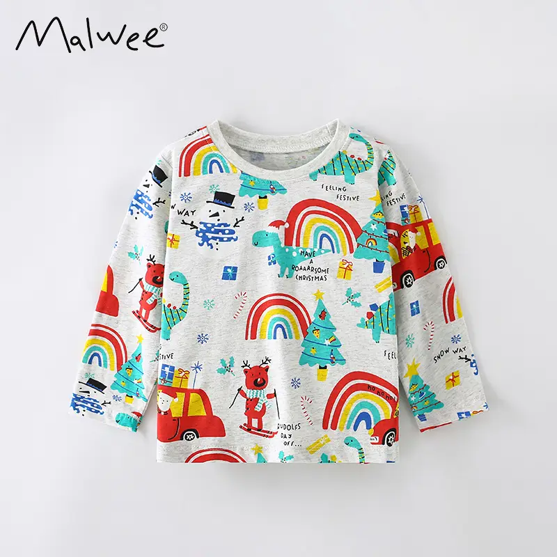 Malwee Boys Long Sleeve T-Shirt Elephant Print White - Image 19