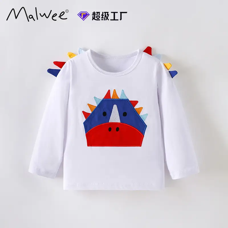 Malwee Boys Long Sleeve T-Shirt Elephant Print White - Image 6