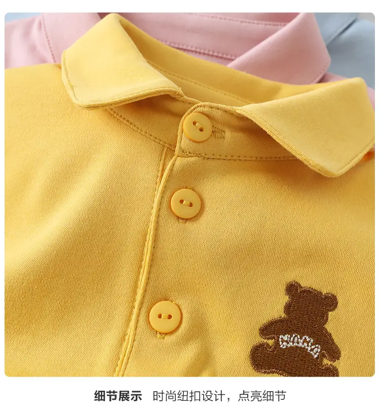 Kaka Panda Boys Cotton Polo Shirt Long Sleeve Spring Outfit — feature 11