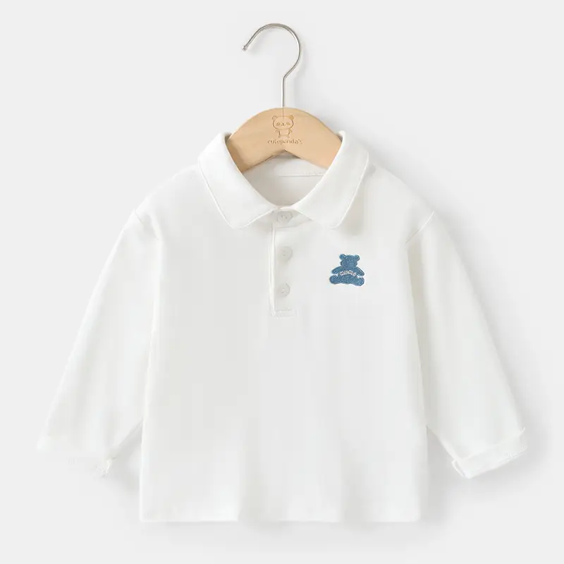 Kaka Panda Boys Cotton Polo Shirt Long Sleeve Spring Outfit - Image 2