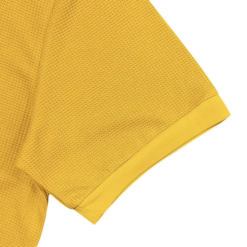 Men's Red Waffle Knit Polo Shirt Button Collar — feature 14