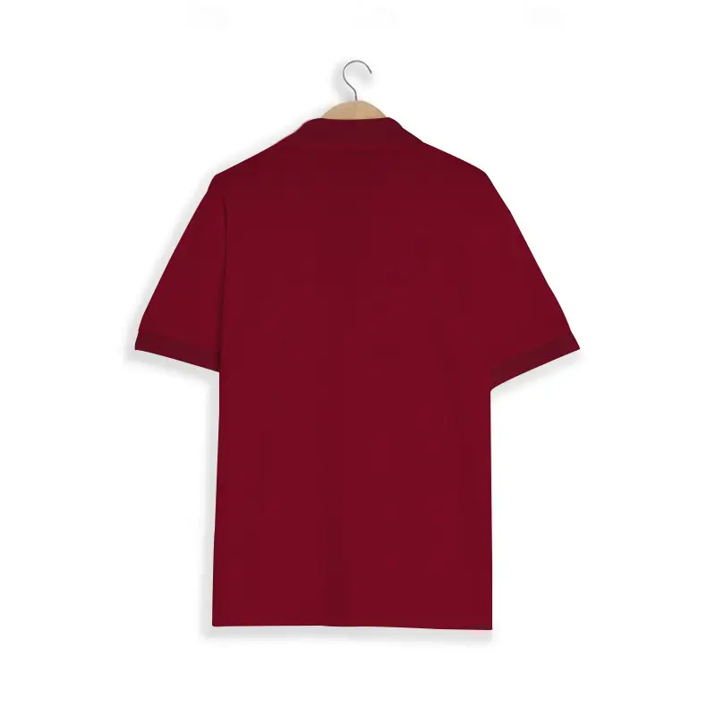 Men's Red Waffle Knit Polo Shirt Button Collar — feature 22