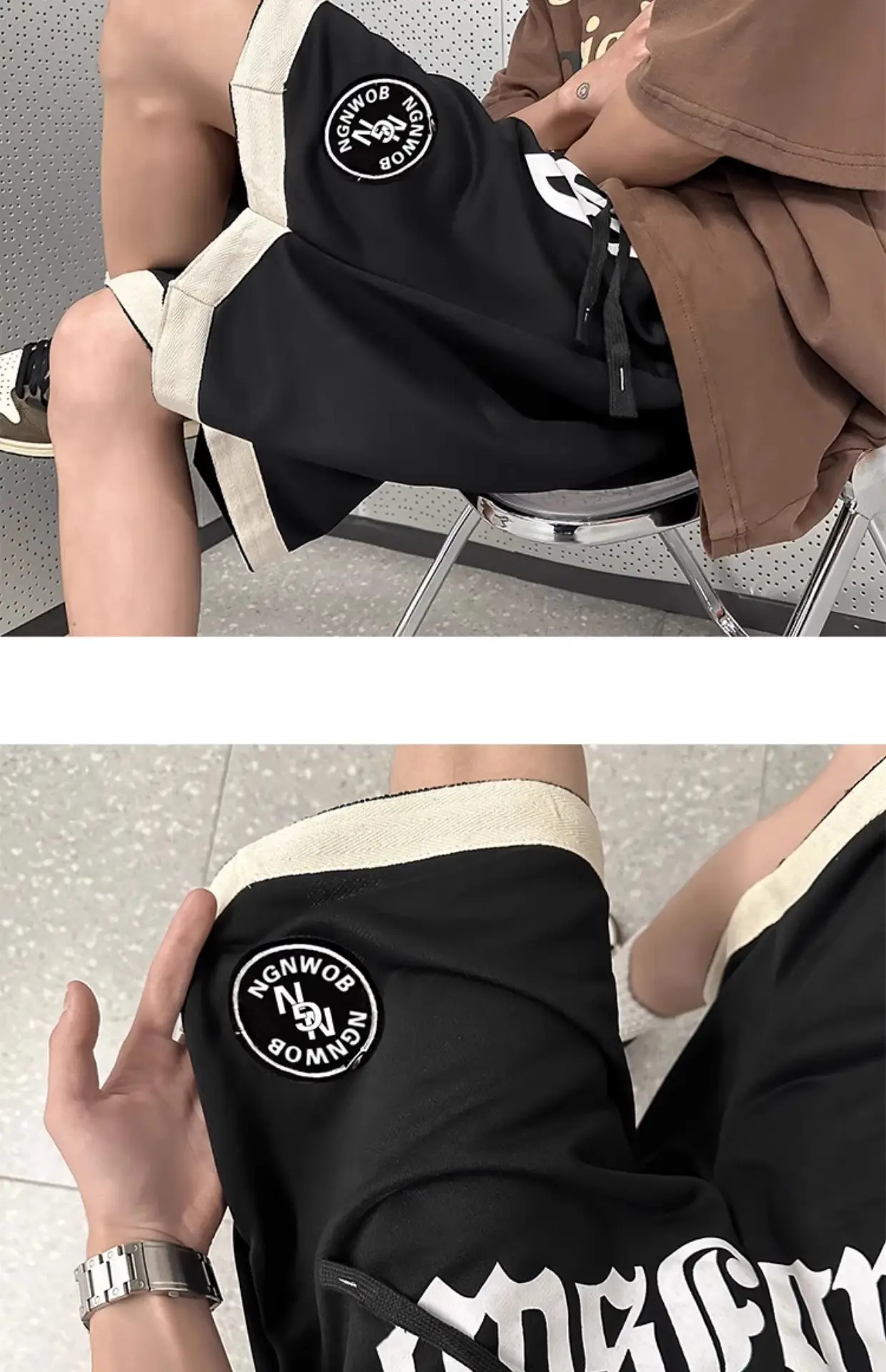 American Hip Hop Basketball Shorts Men Maroon Plus Size — feature 6
