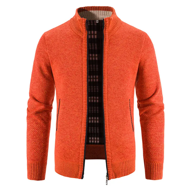 Men's Grey Knitted Casual Cardigan Coat