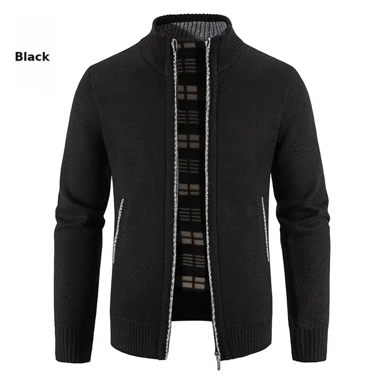 Men's Grey Knitted Casual Cardigan Coat — feature 11