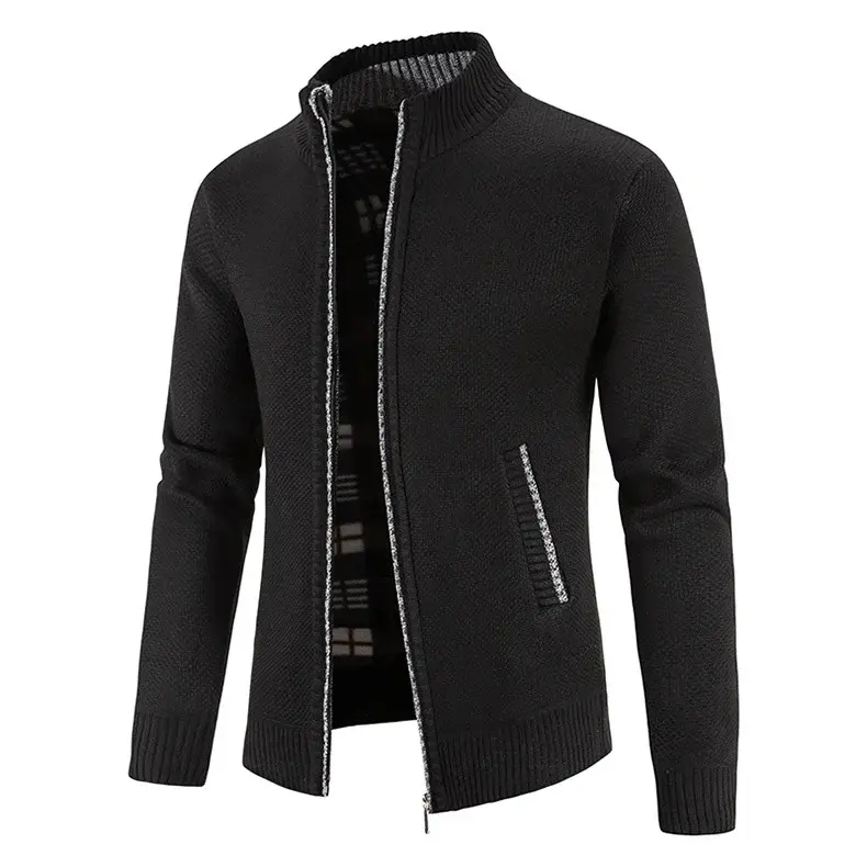Men's Grey Knitted Casual Cardigan Coat — feature 12