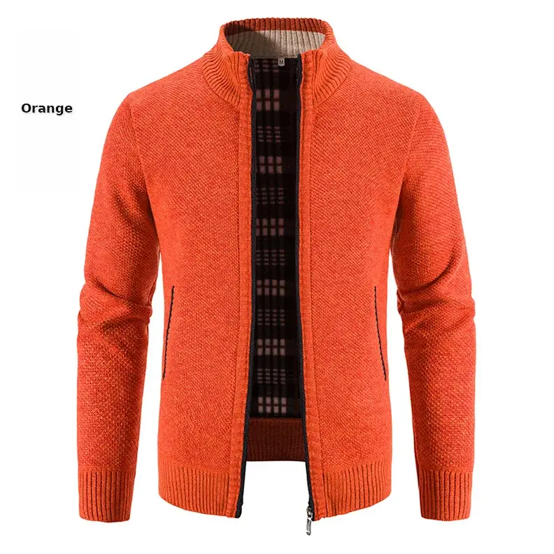 Men's Grey Knitted Casual Cardigan Coat — feature 14