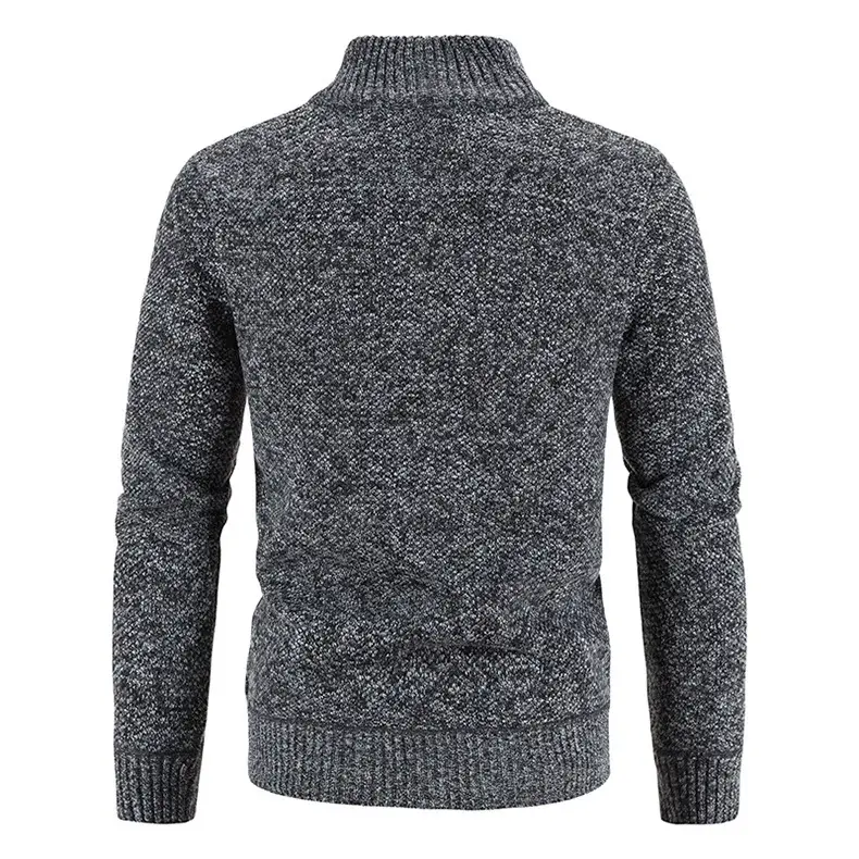 Men's Grey Knitted Casual Cardigan Coat — feature 19