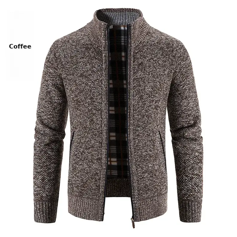Men's Grey Knitted Casual Cardigan Coat — feature 20