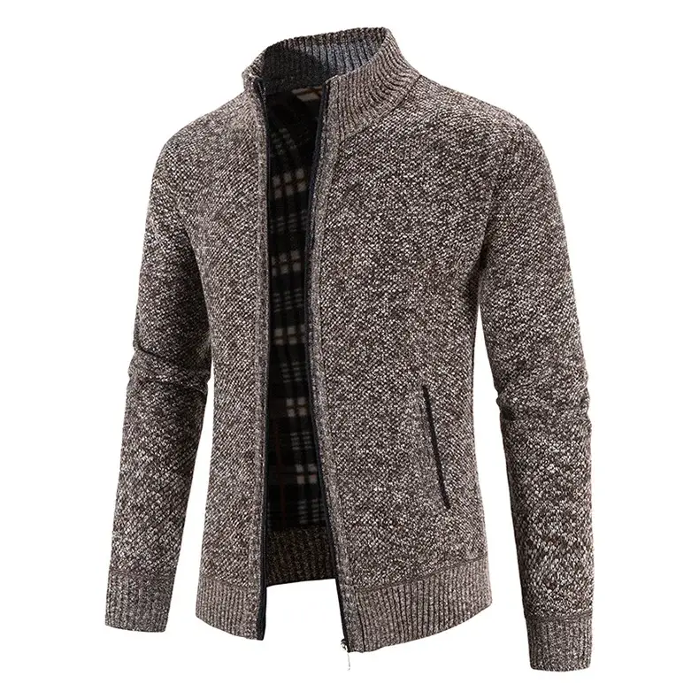 Men's Grey Knitted Casual Cardigan Coat — feature 21