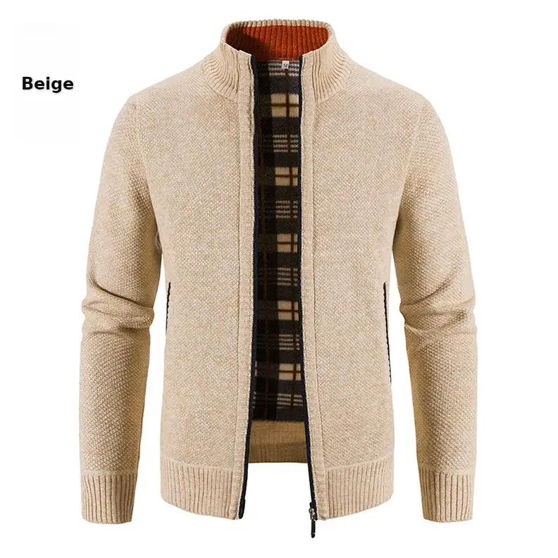 Men's Grey Knitted Casual Cardigan Coat — feature 23
