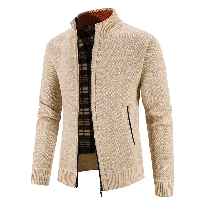 Men's Grey Knitted Casual Cardigan Coat — feature 24
