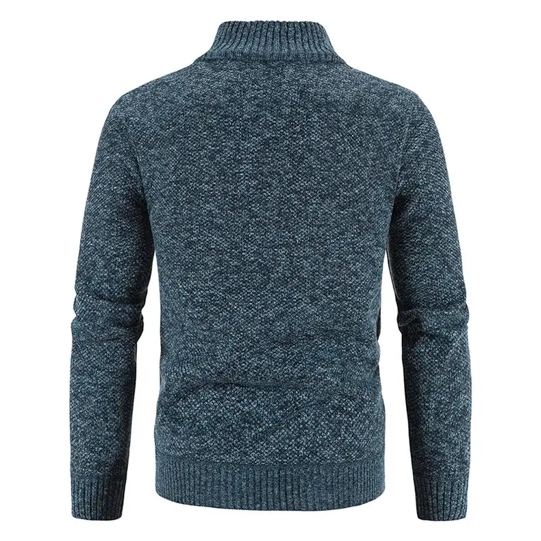 Men's Grey Knitted Casual Cardigan Coat — feature 4