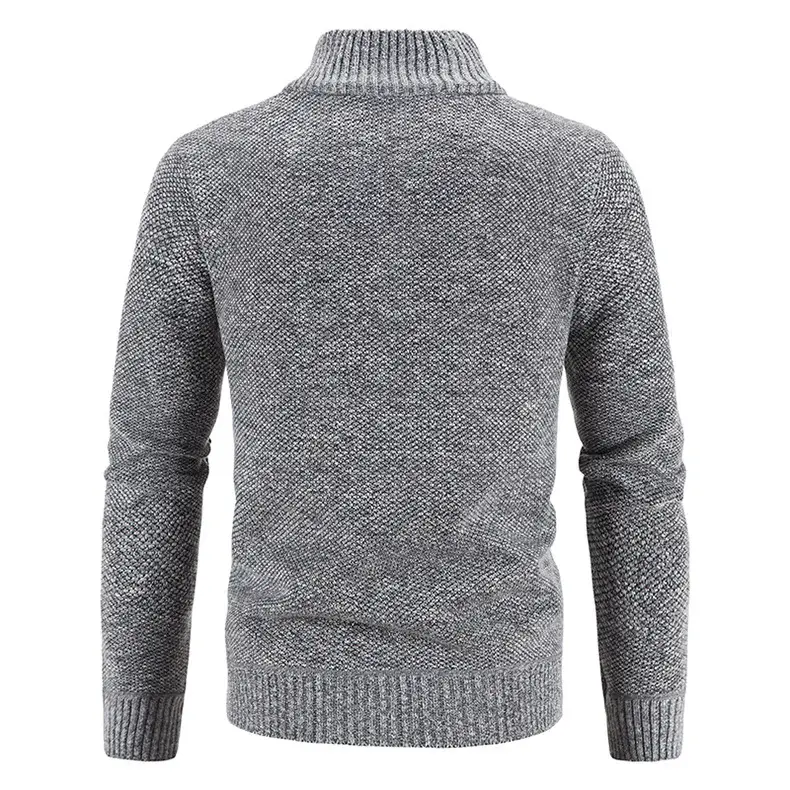 Men's Grey Knitted Casual Cardigan Coat — feature 7